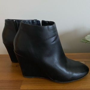 Leather Wedges Booties